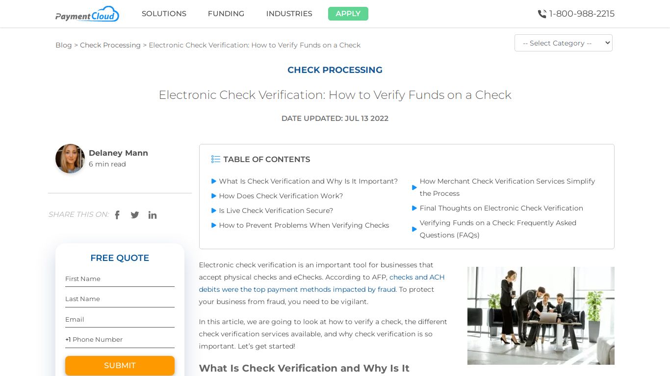 How to Verify a Check & Why You Need Check Verification - PaymentCloud Blog