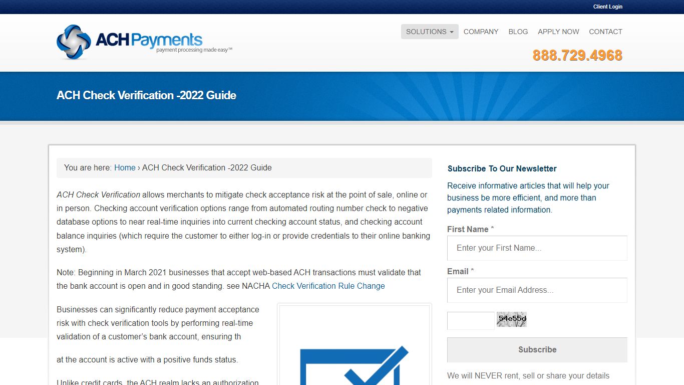 ACH Check Verification -2022 Guide - ACH Payment Processing Solutions